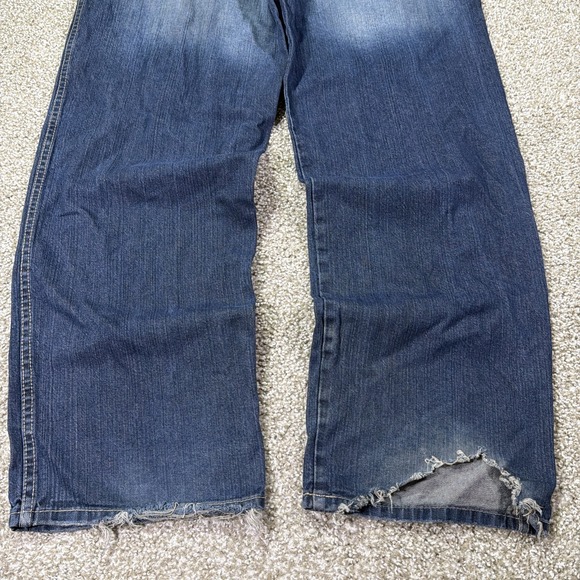 Pelle Pelle Wide leg Baggy Distressed Jeans Y2k Grunge Style 38/33 Essentials - Picture 3 of 13